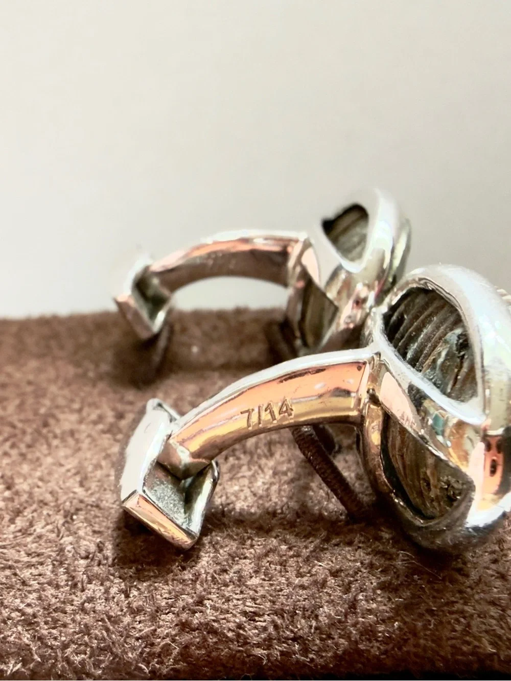 Tateossian CL3501 Ammonite Fossil .925 Sterling Silver Cufflinks Limited 7/14